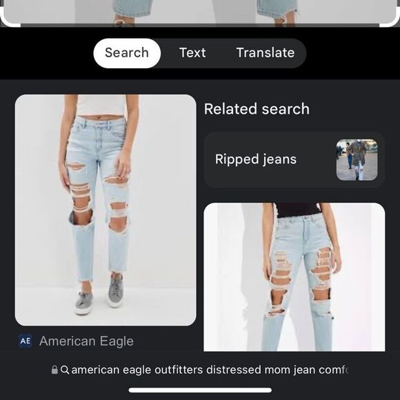 American Eagle Outfitters Mom Blue Mist Distressed Mom Jeans(Size 6Regular) - Picture 12 of 12